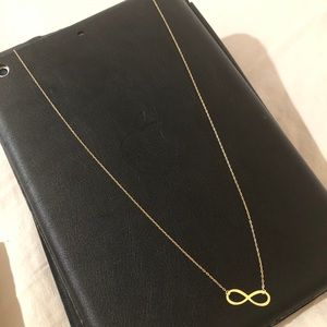 18K yellow gold infinity necklace